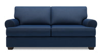 Sofa Roll de Sofa Lab de 76 po de format condo fabriqué au Canada en tissu d’apparence lin - bleu Pax Navy