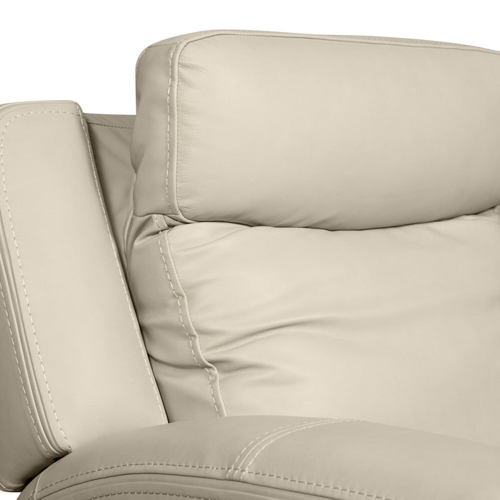 Fauteuil à inclinaison électrique Prescott de Scott Living de 42,5 po en cuir véritable avec appuie-tête électrique - gris platine