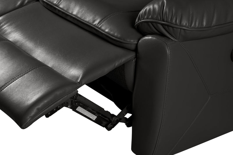 Causeuse à inclinaison électrique Chandler de 60 po en tissu d’apparence cuir - gris