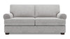 Sofa personnalisable Roll de Sofa Lab de 76 po de format condo fabriqué au Canada en tissu d’apparence lin avec accoudoirs enroulés - gris Luna Domino