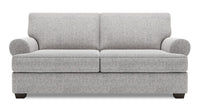 Sofa Roll de Sofa Lab de 76 po de format condo fabriqué au Canada en tissu d’apparence lin - gris Luna Domino