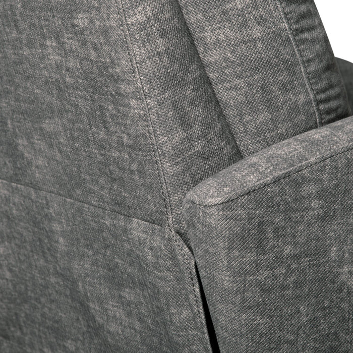 Fauteuil pivotant, coulissant et inclinable Jeffry de 30,3 po en tissu de velours - gris