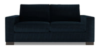 Sofa Track de Sofa Lab de 75 po de format condo fabriqué au Canada en tissu de chenille - bleu Luxury Indigo