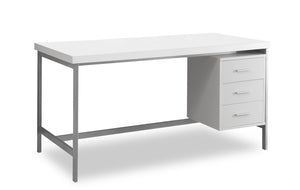 Bureau Stuart de 60 po à 3 tiroirs - blanc