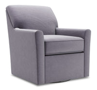 Fauteuil d’appoint pivotant Sofa Lab de 31 po fabriqué au Canada en tissu de velours - gris Granite Grey