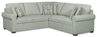 Sofa sectionnel de droite Haven de Scott Living 2 pièces en tissu de chenille - bleu écume de mer
