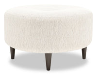 Pouf The Curve de Sofa Lab de 31 po fabriqué au Canada en tissu de chenille - beige Luxury Sand