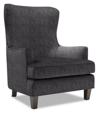 Fauteuil d’appoint à oreilles Sofa Lab de 32 po fabriqué au Canada en tissu de chenille - gris Luxury Charcoal
