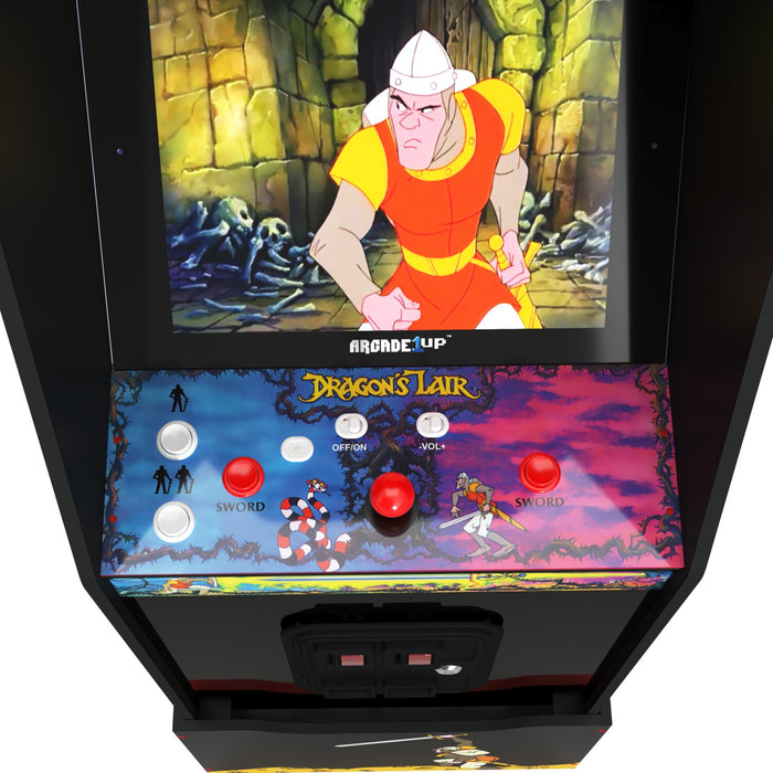 Borne d'arcade Dragon’s LairMD de Arcade1Up avec plateforme