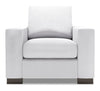 Fauteuil Track de Sofa Lab personnalisable de 38 po fabriqué au Canada en tissu d’apparence lin avec accoudoirs rectilignes - blanc Pax Ice