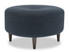 Pouf personnalisable The Curve de Sofa Lab de 31 po fabriqué au Canada en tissu d’apparence lin - bleu Luna Sailor