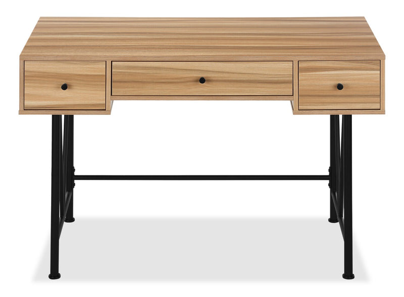 Bureau Shia de 47,25 po à 3 tiroirs - naturel