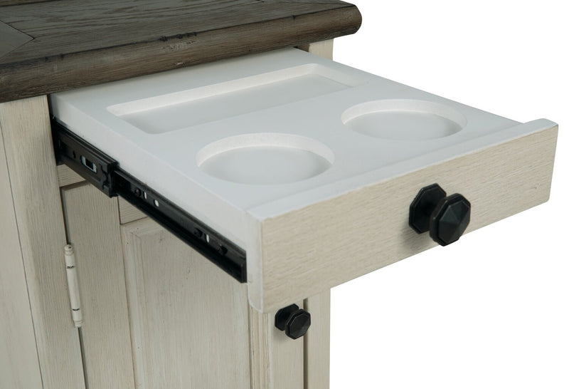 Table de fauteuil rustique Colby de 14 po avec rangement - bois deux teintes