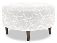 Pouf The Curve de Sofa Lab de 31 po fabriqué au Canada en tissu - blanc Mist White