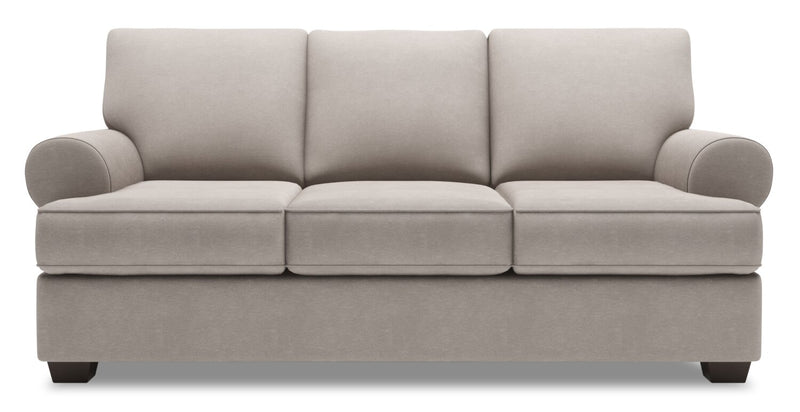 Sofa personnalisable Roll de Sofa Lab de 86 po fabriqué au Canada en tissu d’apparence lin avec accoudoirs enroulés - gris Pax Slate