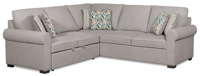 Scott Living Haven 2-Piece Left-Facing Chenille Fabric Sleeper Sectional - Grey | Sofa-lit sectionnel de gauche Haven de Scott Living 2 pièces en tissu de chenille - gris