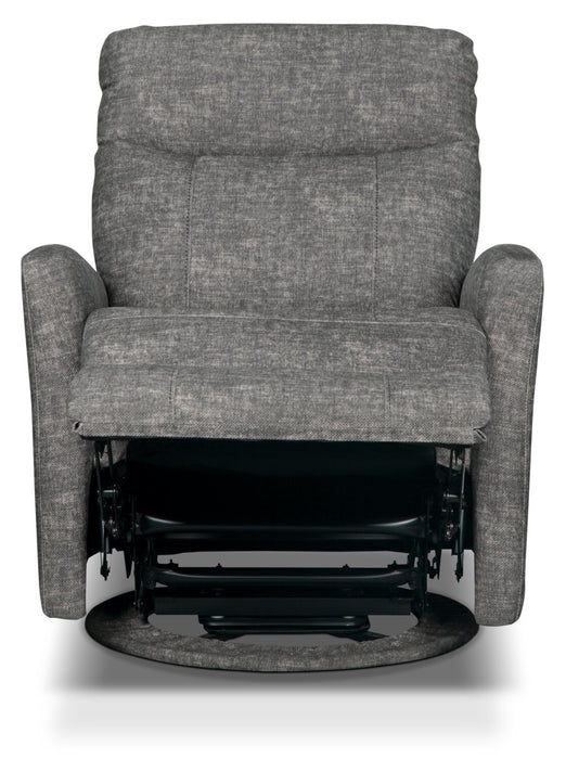 Fauteuil pivotant, coulissant et inclinable Jeffry de 30,3 po en tissu de velours - gris