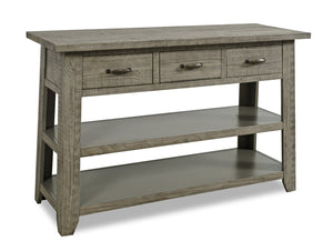 Table de salon rustique Colson de 50 po avec rangement et tablette - bois de grève