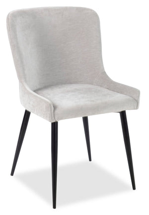 Chaise de salle à manger Lexi en tissu d’apparence velours et en métal - taupe