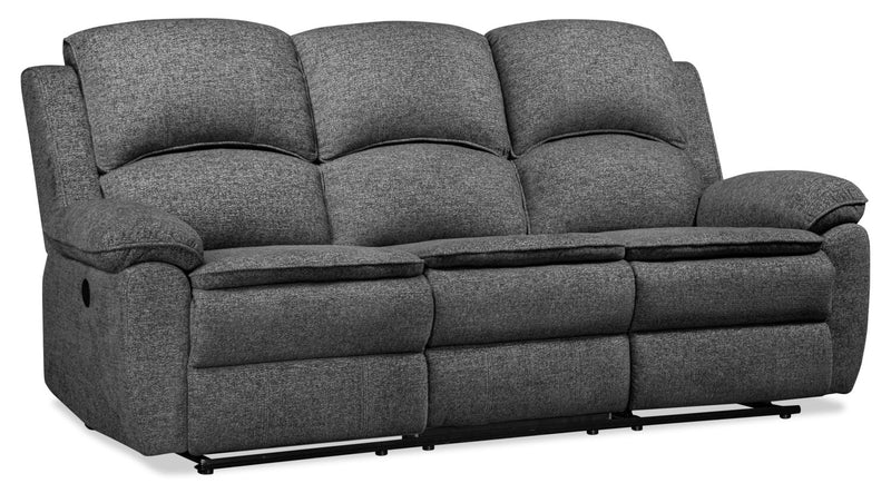 Sofa à inclinaison électrique Chandler de 82 po en tissu de chenille - gris