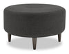 Pouf personnalisable The Curve de Sofa Lab de 31 po fabriqué au Canada en tissu d’apparence lin - gris Luna Kohl