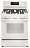 Cuisinière à gaz Frigidaire de 5,1 pi³ avec préchauffage rapide et surface de cuisson à 5 brûleurs - blanche - FCRG3062AW