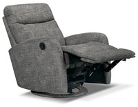 Fauteuil pivotant, coulissant et inclinable Jeffry de 30,3 po en tissu de velours - gris