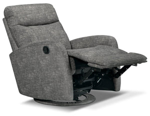 Fauteuil pivotant, coulissant et inclinable Jeffry de 30,3 po en tissu de velours - gris