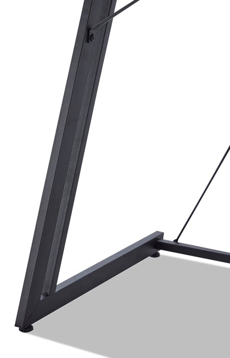 Bureau de jeu Sparta de 48 po avec tablette surélevée pour moniteur - noir avec touches de rouge