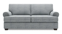 Sofa Roll de Sofa Lab de 76 po de format condo fabriqué au Canada en tissu d’apparence lin - gris Luna Pewter