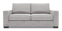 Sofa Track de Sofa Lab de 75 po de format condo fabriqué au Canada en tissu d’apparence lin - gris Luna Domino