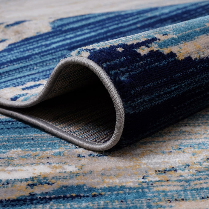 Carpette Simone bleue - 6 pi 7 po x 9 pi 6 po