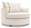 Fauteuil d’appoint enveloppant Sofa Lab personnalisable de 48 po fabriqué au Canada en tissu de chenille - beige Luxury Sand