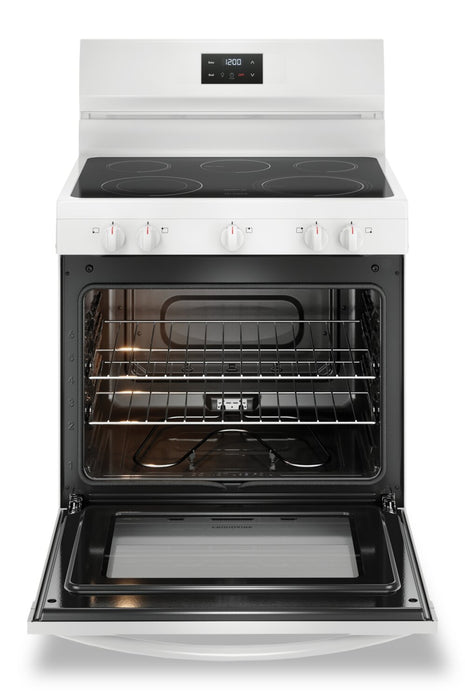 Cuisinière électrique Frigidaire de 5,3 pi³ avec élément à ébullition rapide et surface de cuisson à 5 éléments - blanche - FCRE305CBW