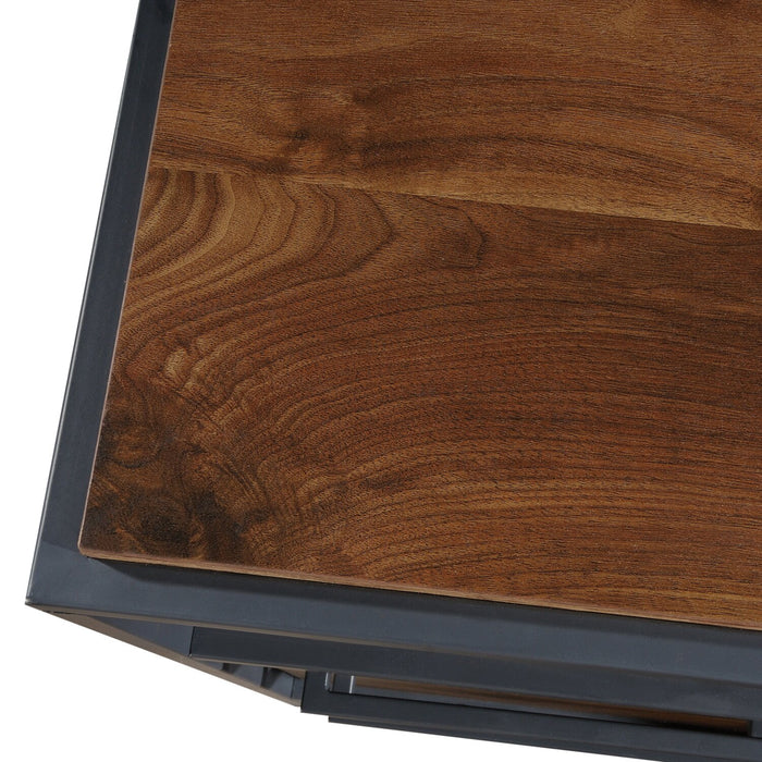 Bureau en forme de L Elzie de 65,98 po - noyer majestueux