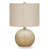 Lampe de table de 20 po béton beige avec abat-jour lin