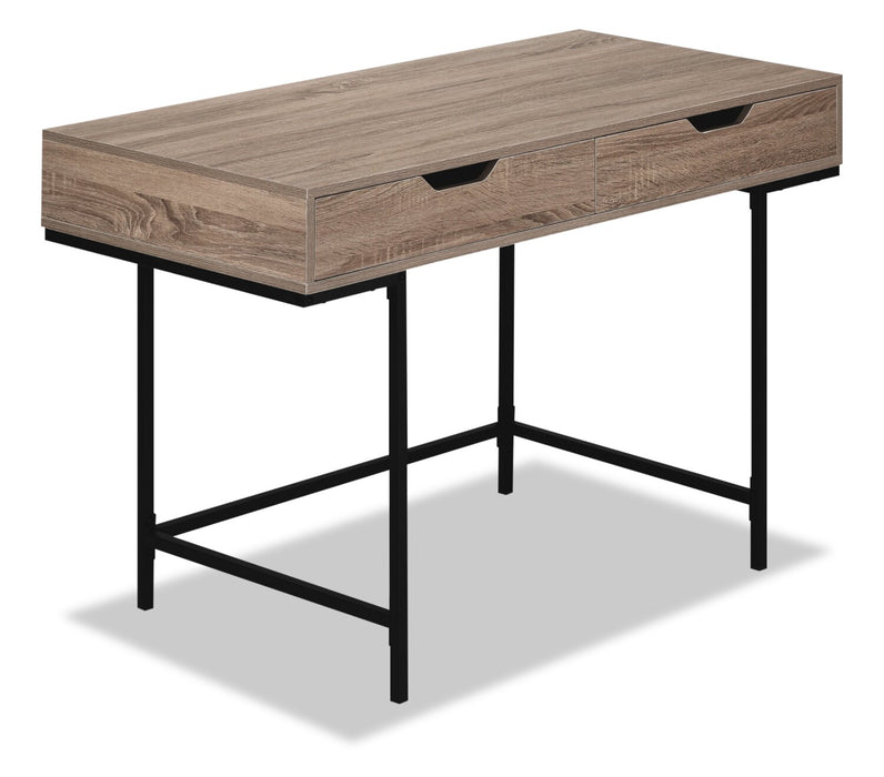 Bureau Butler de 47,25 po à 2 tiroirs - taupe