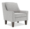 Fauteuil d’appoint club Sofa Lab personnalisable de 29 po fabriqué au Canada en tissu d’apparence lin avec pattes en bois - gris Luna Domino