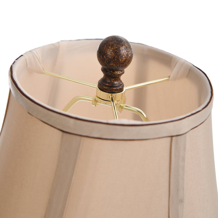 Ensemble 3 lampes Fiona traditionnelles bronze antique, 2 lampes de table et 1 lampe à pied