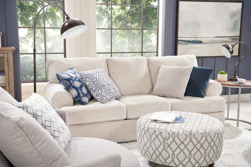 Sofa personnalisable Roll de Sofa Lab de 86 po fabriqué au Canada en tissu de chenille avec accoudoirs enroulés - beige Luxury Sand