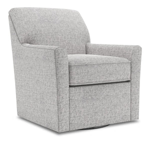 Fauteuil d’appoint pivotant Sofa Lab personnalisable de 31 po fabriqué au Canada en tissu d’apparence lin - gris Luna Domino