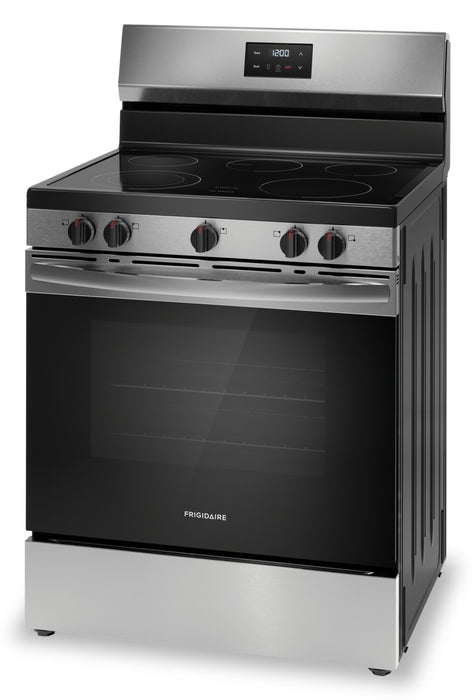 Cuisinière électrique Frigidaire de 5,3 pi³ avec élément à ébullition rapide et surface de cuisson à 5 éléments - acier inoxydable - FCRE305CBS