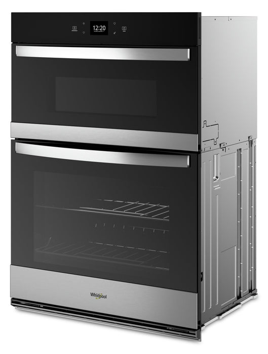 Four mural combiné électrique Whirlpool de 6,4 pi³ et de 30 po avec friture à air - acier inoxydable résistant aux traces de doigts - WOEC5030LZ