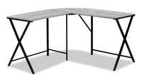Bureau en coin en forme de L Lidia de 55,25 po - gris