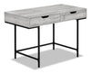 Bureau Butler de 47,25 po à 2 tiroirs - gris