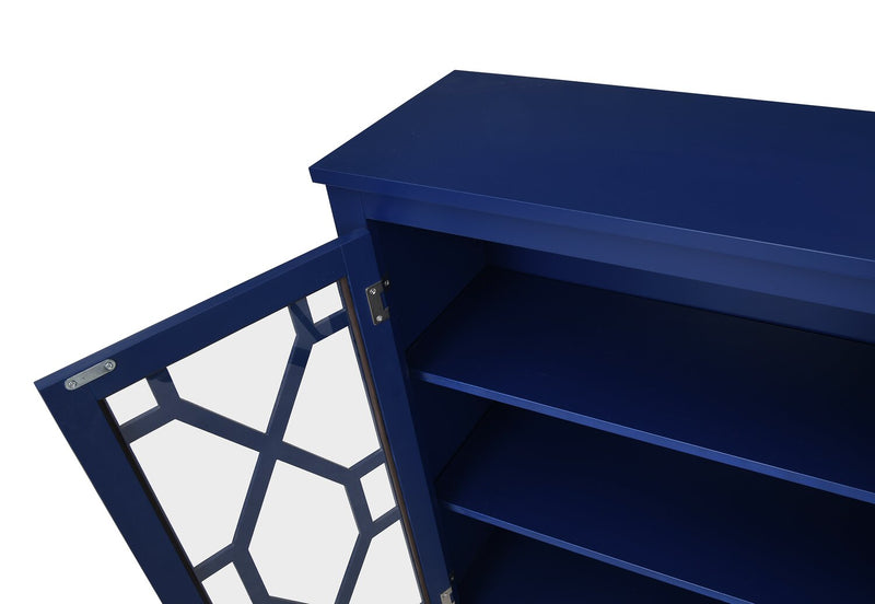 Armoire décorative Clary de 31,5 po avec portes en verre - bleu marine