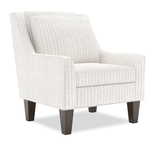 Fauteuil d’appoint club Sofa Lab personnalisable de 29 po fabriqué au Canada en tissu avec pattes en bois - blanc Dolphin White