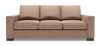 Sofa-lit personnalisable Track de Sofa Lab de 85 po fabriqué au Canada en tissu d’apparence lin avec accoudoirs rectilignes - brun Pax Wicker