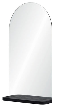 Miroir arrondi noir avec tablette - 20 po x 36 po