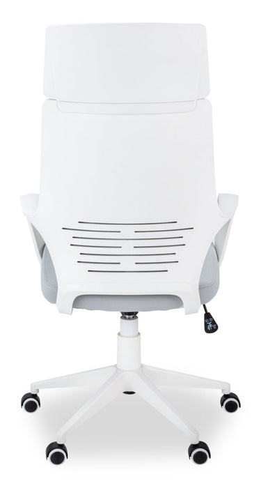 Fauteuil président Hayes de 25 po - blanc et gris